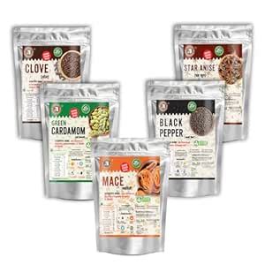 Brew Lab Sabut Garam Masala Packet Combo Of Clove, Cardamom, Mace ...