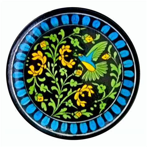 Buy Aurea Blue Pottery Decorative Wall Plate (8") for Drawing Room ...