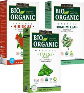 Indus Valley BIO Organic + Brahmi + Tulsi Natural Powder Combo Pack of ...