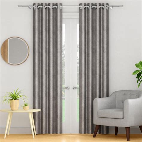 Buy PORTICO Silken Velvet Window Curtain, Grey - 130x270cm from Portico ...