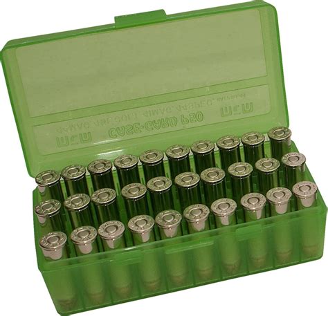 Clear Green : MTM 41/44 Cal 50 Round Flip-Top Ammo Box : Amazon.in ...