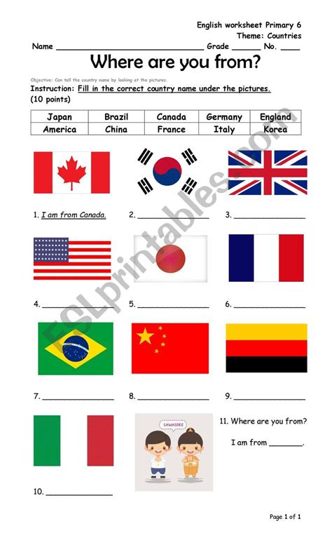 Countries Worksheet 的图像结果