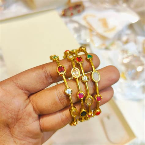 Premium navaratna bangles set of 4 – Kankanam - South India Jewellery