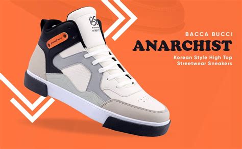 Buy Bacca Bucci® Anarchist Korean Style High Top Streetwear Sneakers ...