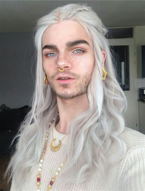 Pin by Александрия Квест on Boys | Long hair styles men, White hair men ...