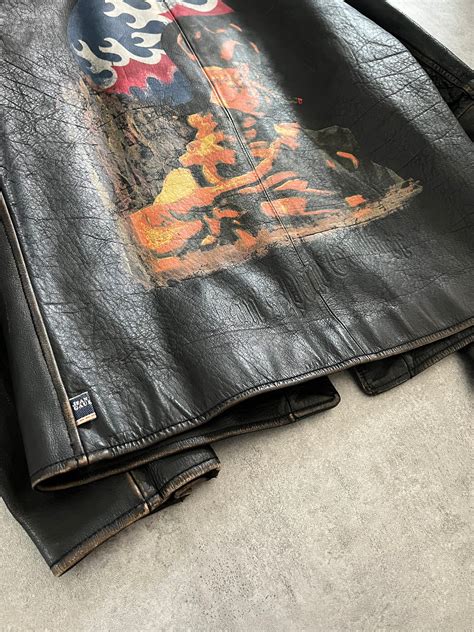 2000s Jean Paul Gaultier Van Gogh Skeleton Buffalo Leather Jacket (M ...