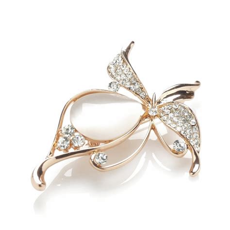 Broche de metal hoja rosa