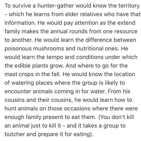 According to you what qualities should a good hunter gatherer posses ...