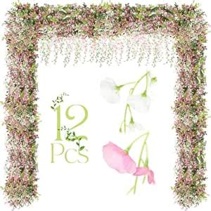 Buy Crowye 12 Pcs 7.2ft/pcs Artificial Flowers Wisteria Garland ...