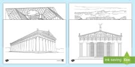 Greek Architecture Colour by Number (teacher made) - Twinkl