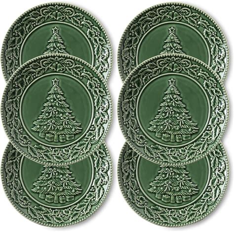 Amazon.com | Metahom Christmas Tree Dinner Plates, 10 Inch Ceramic ...