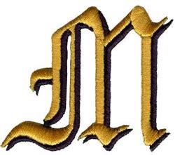 Old English M Embroidery Design | AnnTheGran.com