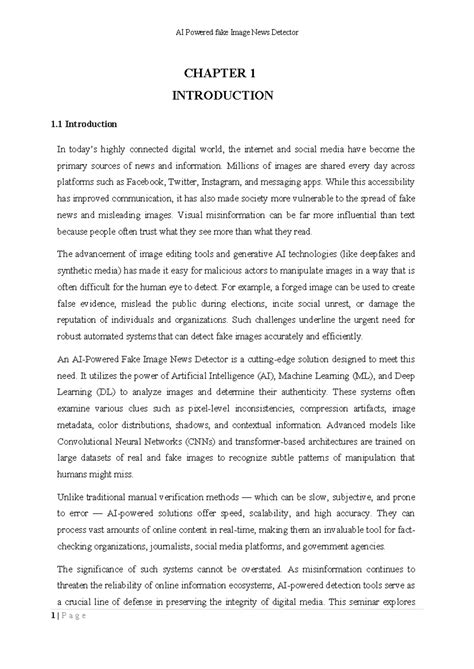 AI Powered Fake Image News Detector: Seminar 1 Overview and Insights ...