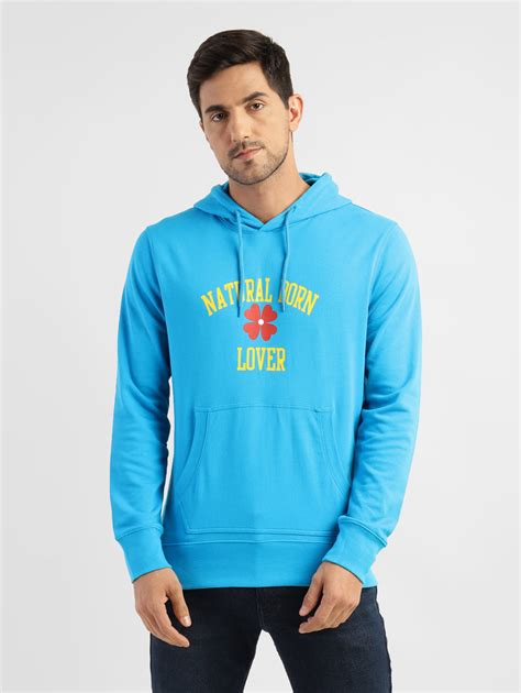 Men's Printed Hooded Sweatshirt Blue – Levis India Store
