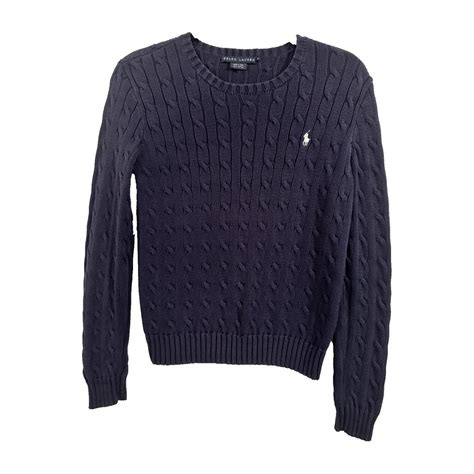 This navy blue Ralph Lauren sweater is a classic... - Depop