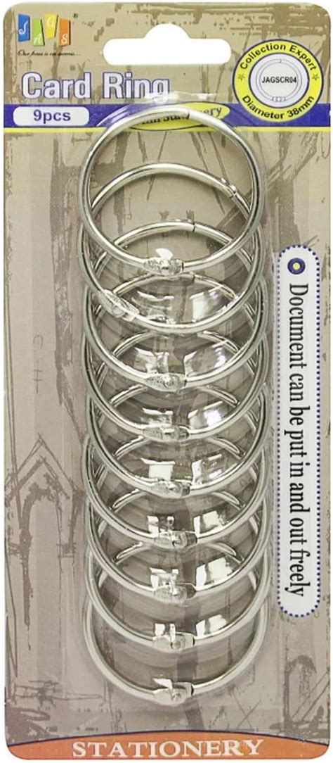 Lakeer Nickel Plated/Steel Loose Leaf Binder Rings, 8 Pieces,38mm ...