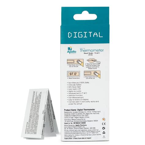 Apollo Pharmacy Digital Thermometer, 1 Count Price, Uses, Side Effects ...