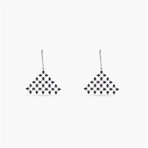 Buy Monochrome Play CZ Silver Triangular Drop Earrings – Paksha India