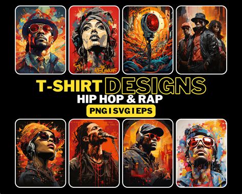 Hip Hop and Rap T-shirt Design Pack - Variety of Culturally Relevant ...