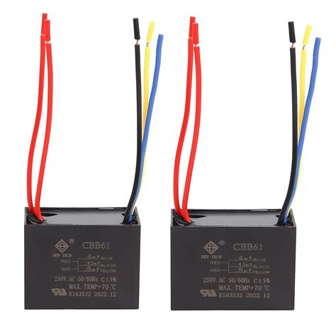 Podoy CBB61 Ceiling Fan Capacitor with 5 Wire 4/4.5/5 uf 250VAC ...