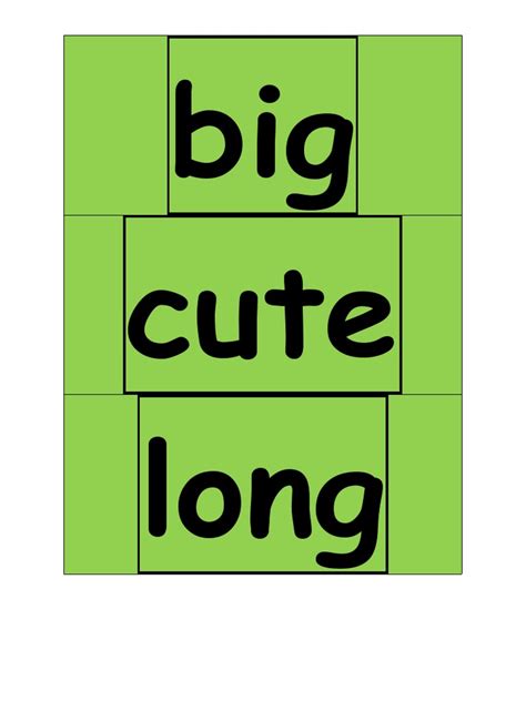 Image result for Adjective Cards Printable