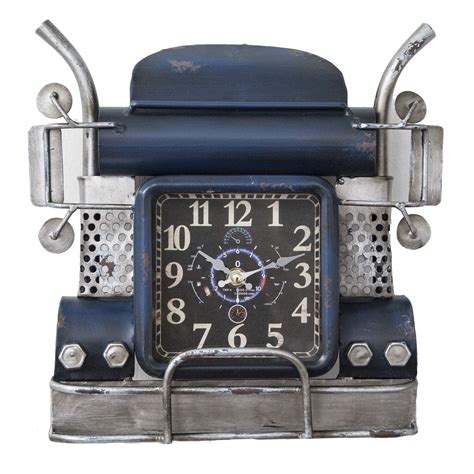 Zogari Semi Truck Wall Clock Vintage Antiqued Finish Metal Artwork 3D ...