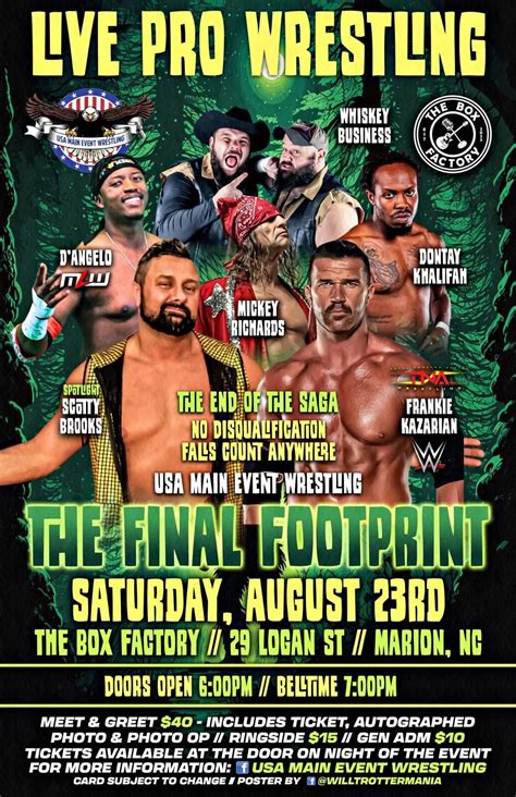 Final Footprint - Pro Wrestling w/ Frankie Kazarian, 29 Logan St ...