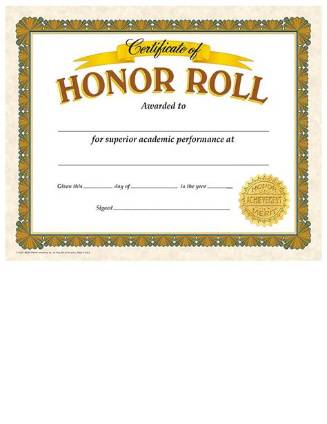Honor Roll Certificate - Template Spark...: Premium Template - Template ...
