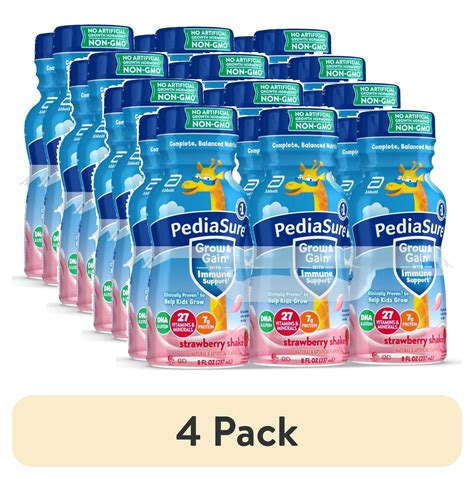 (4 pack) PediaSure Grow & Gain with Immune Support, 7g Protein ...