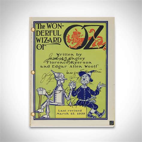 The Wizard of Oz 1939 Script Limited Signature Edition | RARE-T