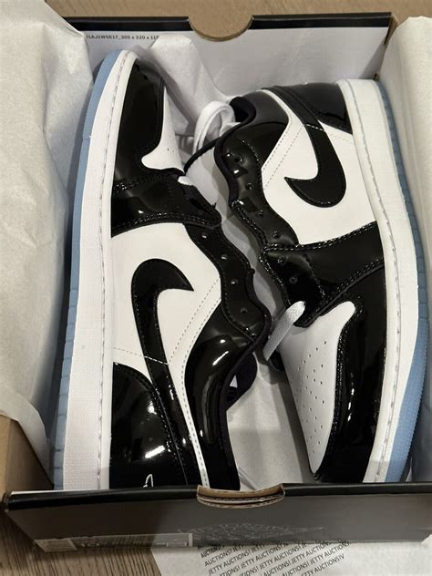 Nike air jordan 1 low se concord panda 10 5 black white patent leather ...