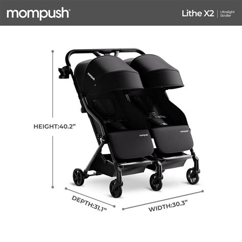 Mompush Lithe Double Stroller, Lightweight Side by India | Ubuy