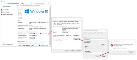 Image result for Computer Name Domain and Workgroup Settings