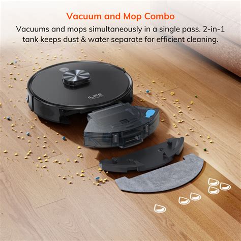 ILIFE T20s Ultra LiDAR Robot Vacuum & Mop – 10,000Pa Suction, Self-Emptying