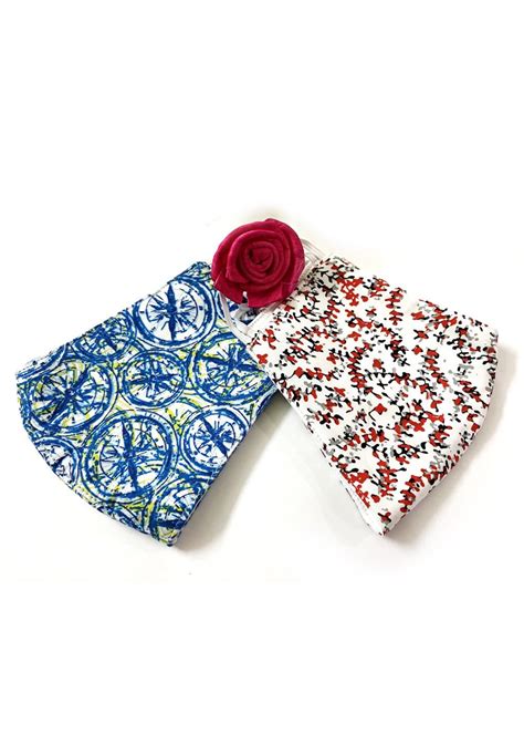 Get Quirky Printed 3 Layer Cotton Mask - Set of 2 (1 Blue Time Stamp ...