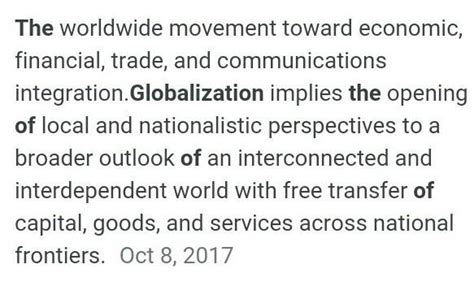 what do you understand by globalisation explain in your own words in ...