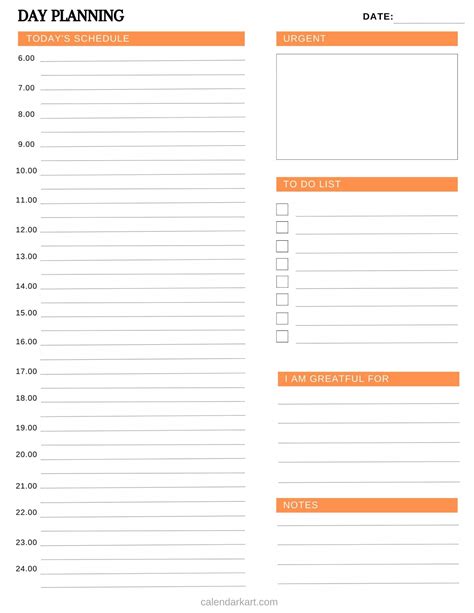 Calendar Daily Planner Printable