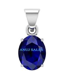 Buy ANUJ SALES 8.25 Ratti Blue Sapphire Pendant/Locket (Nilam/Neelam ...