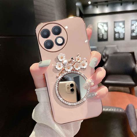 KC Back Cover for Oneplus 11 5G, Round Flower Mirror Electroplated Soft ...