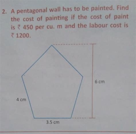 2. A pentagonal wall has to be painted. Findthe cost of painting if the ...