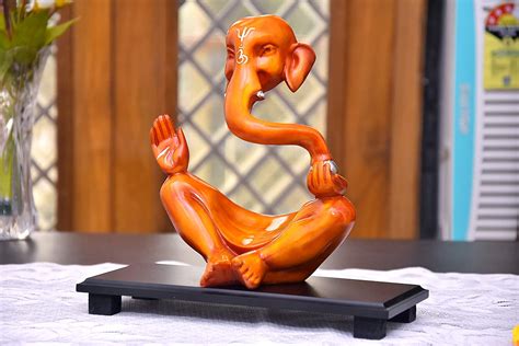 Orange modren design Ganesh Idol for Vinayagar Chaturthi Decoration