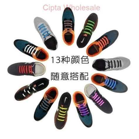 Jual Tali sepatu Karet silikon V Tie Silicone Shoelace - Biru - Kab ...