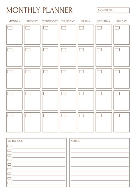 Printable Monthly Planer
