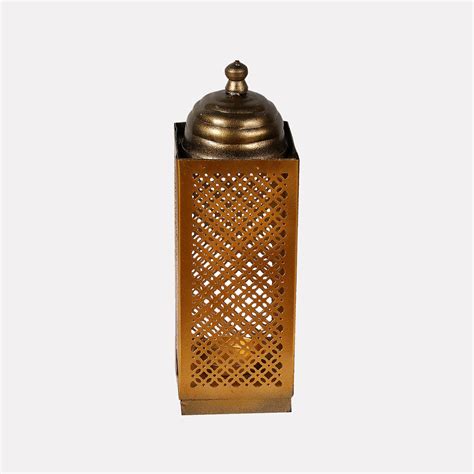 Buy Tista Gold Finish Square Tealight Holder Online On Zwende