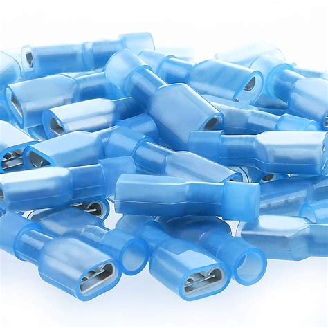 AIRIC 100pcs Blue 16-14 Gauge Nylon Fully Insulated Female Quick ...