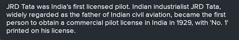 Who is the first flight pilot of India? - Brainly.in