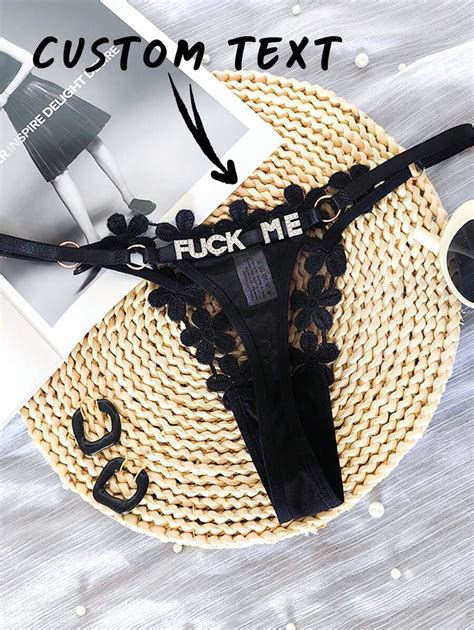 Custom Thong G-Strings With Gold Charms Name Personalized Charm Thong ...