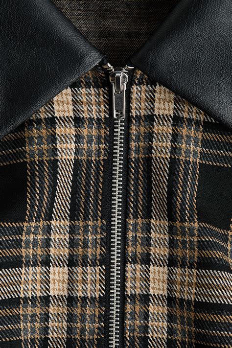 Collared jacket - Beige/Checked - Ladies | H&M IN