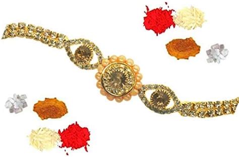 Buy SKN Jewellery Gold Plated Alloy Brother's Wife Bhabhi Lumba Rakhi ...