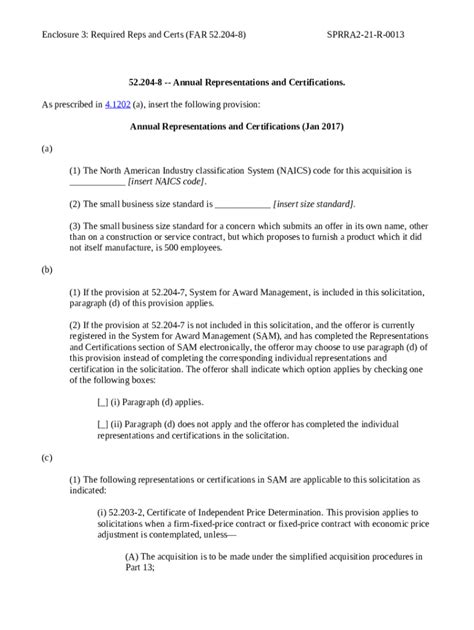 4.1202 Solicitation provision and contract clause. Doc Template | pdfFiller